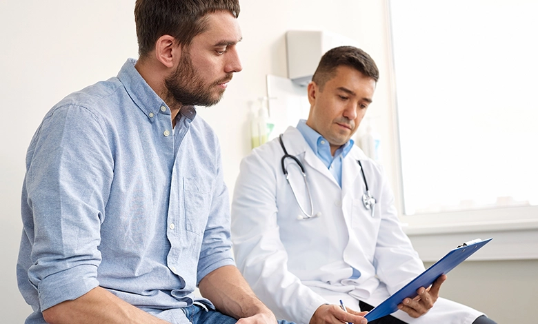 Doctor Consulting Patient About Mental Health in Medical Office
