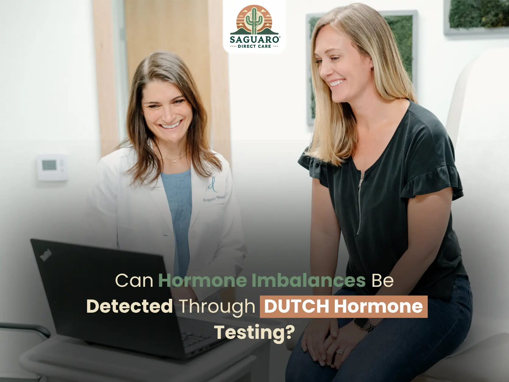 Two Women Smiling During a Medical Consultation at Saguaro Direct Care