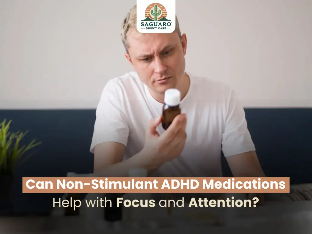 Man Examining Medication Bottle at Home, Concerned About Mental Health
